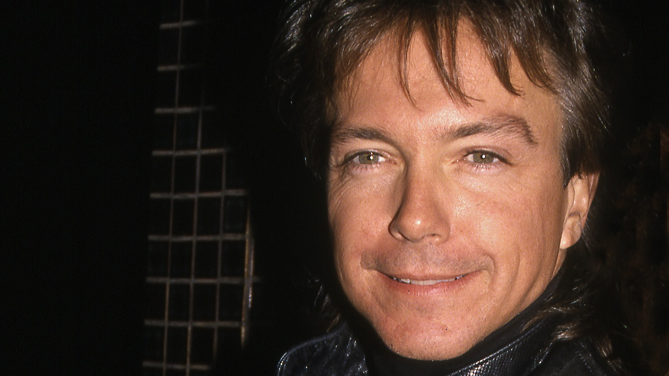 David Cassidy wearing black leather jacket - 1990