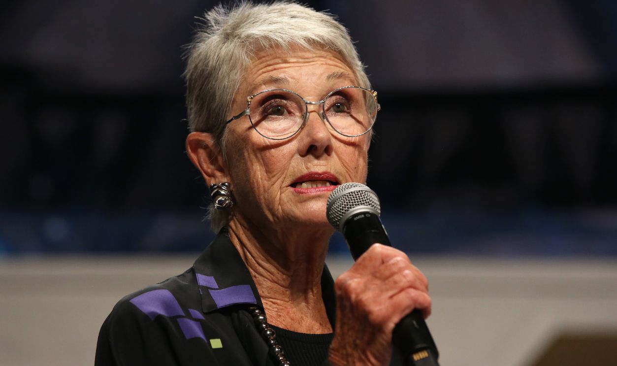 Actress Elinor Donahue speaks during the