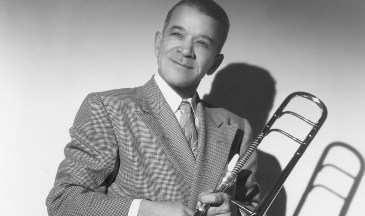 Jazz bandleader and trombonist Edward 'Kid' Ory poses for a portrait circa 1940 in Los Angeles, California.