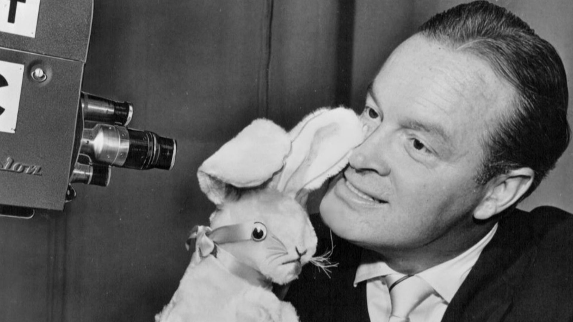 Photo of Bob Hope rehearsing for this first starring television role in the television special Star Spangled Revue. Hope was once quoted as saying he couldn't be paid enough to work on television.  Despite that comment, his agent was contacted by a repres