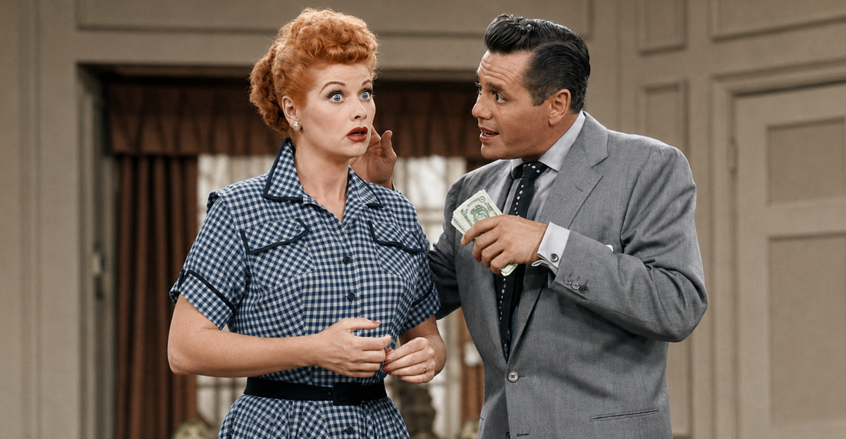 Screenshot of Lucille Ball and Desi Arnaz in I Love Lucy (1951-1957)