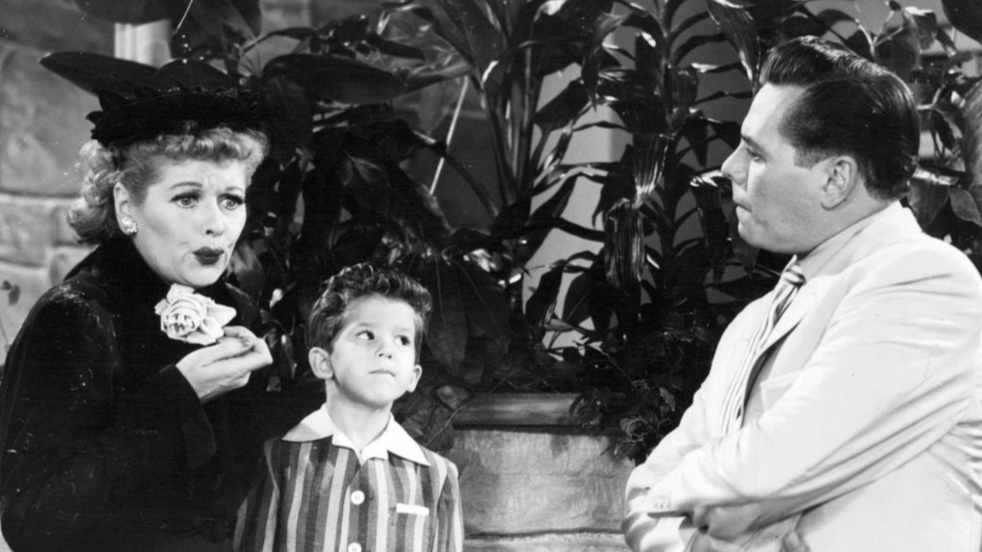 Photo of Lucille Ball, Richard Keith and Desi Arnaz from the television program I Love Lucy. This episode is