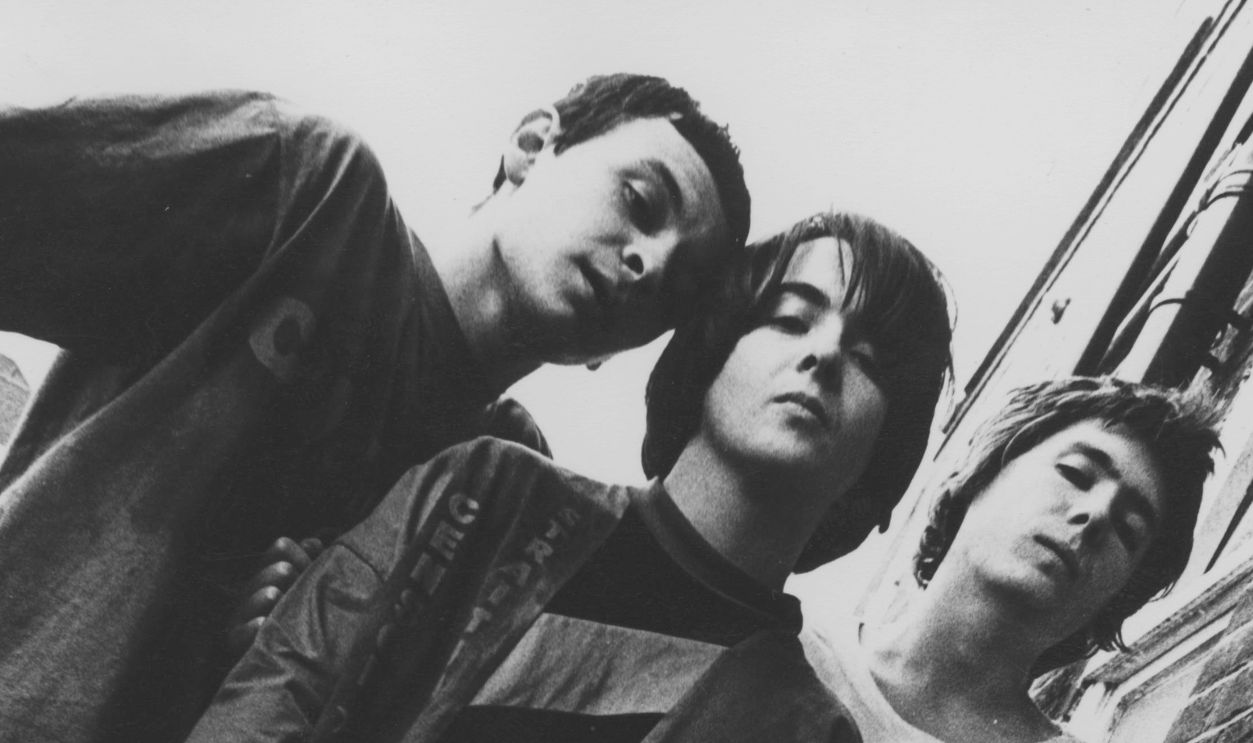 Group portrait of the Manic Street Preachers, London, 1990. Clockwise from top: James Dean Bradfield, Sean Moore, Nicky Wire and Richey Edwards.