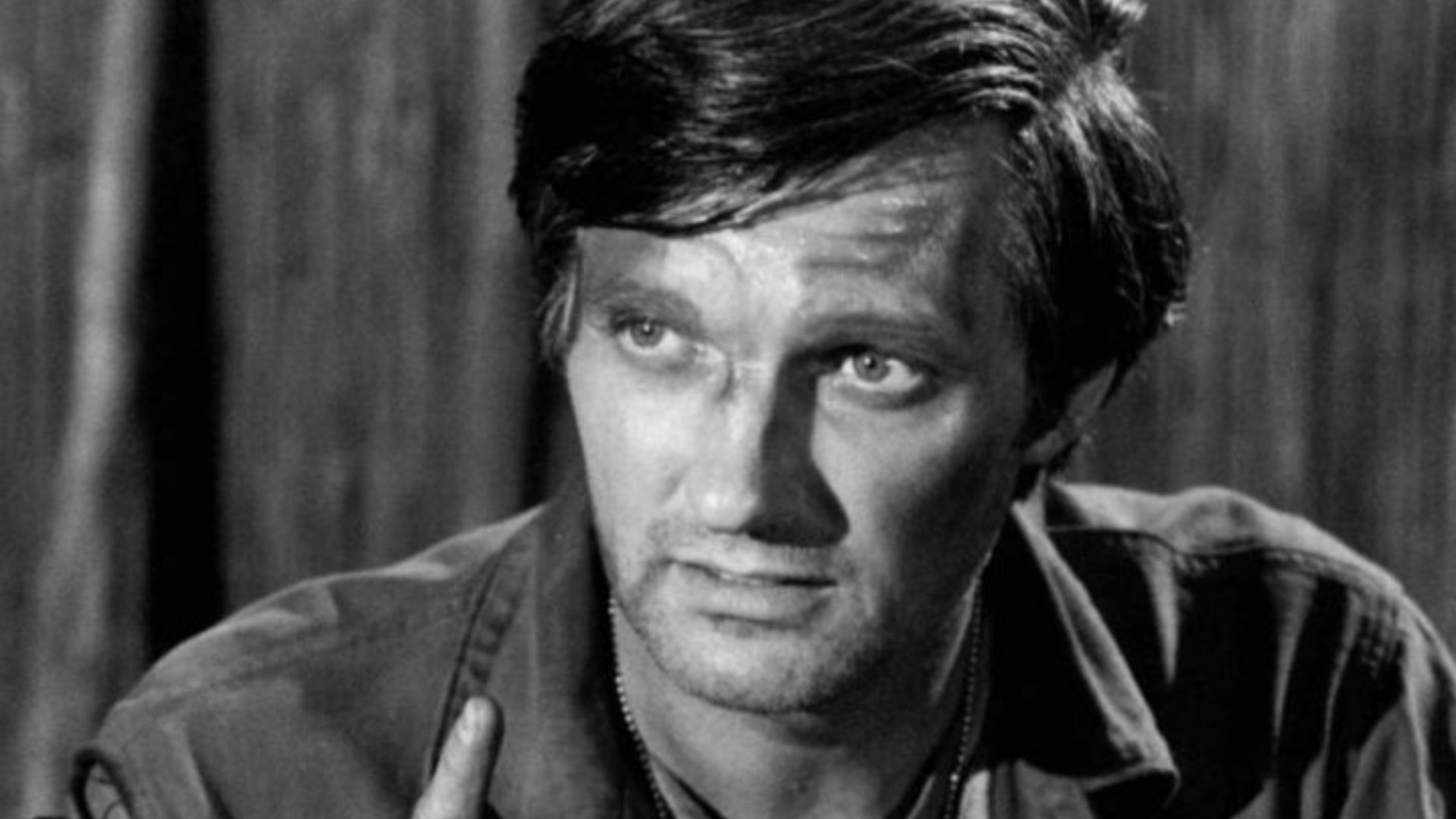 Photo of Alan Alda as Hawkeye from the television program M*A*S*H.  The episode,
