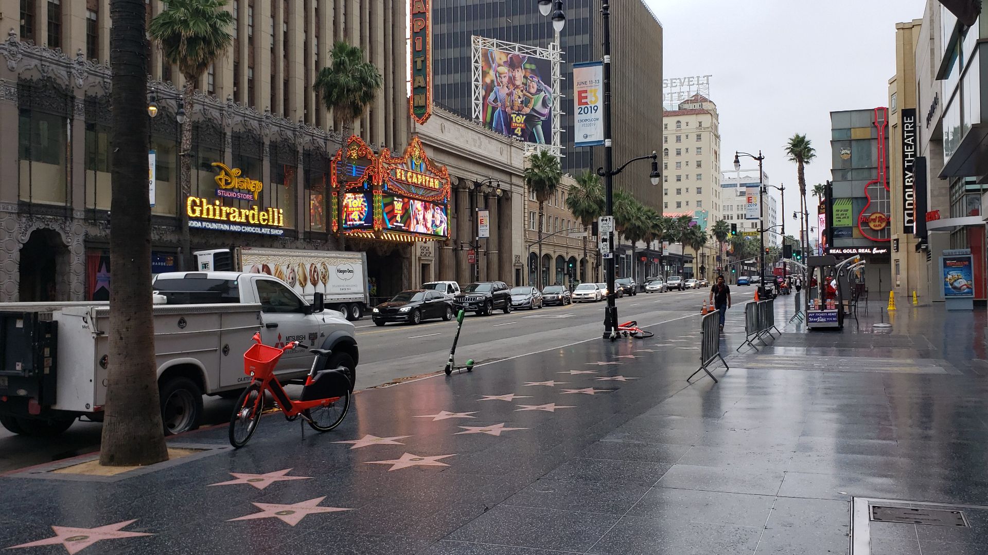 The Walk of Fame, in front of the Hollywood Highland metro station