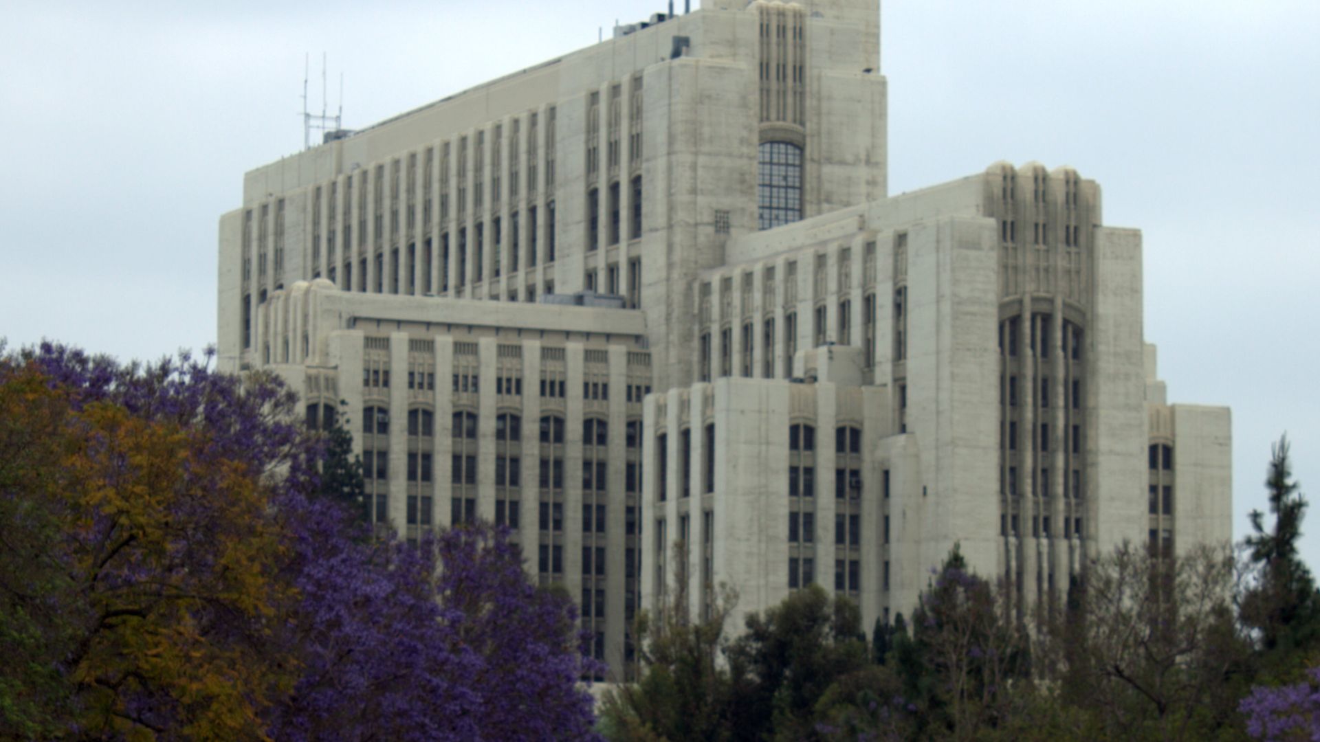 Former hospital building at LAC+USC in Boyle Heights, Los Angeles, California.