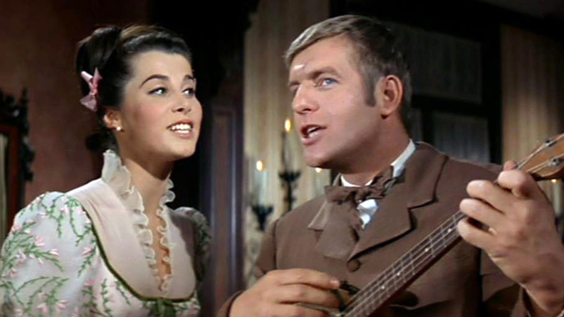 Stefanie Powers & Jerry Van Dyke in McLintock! (cropped screenshot)