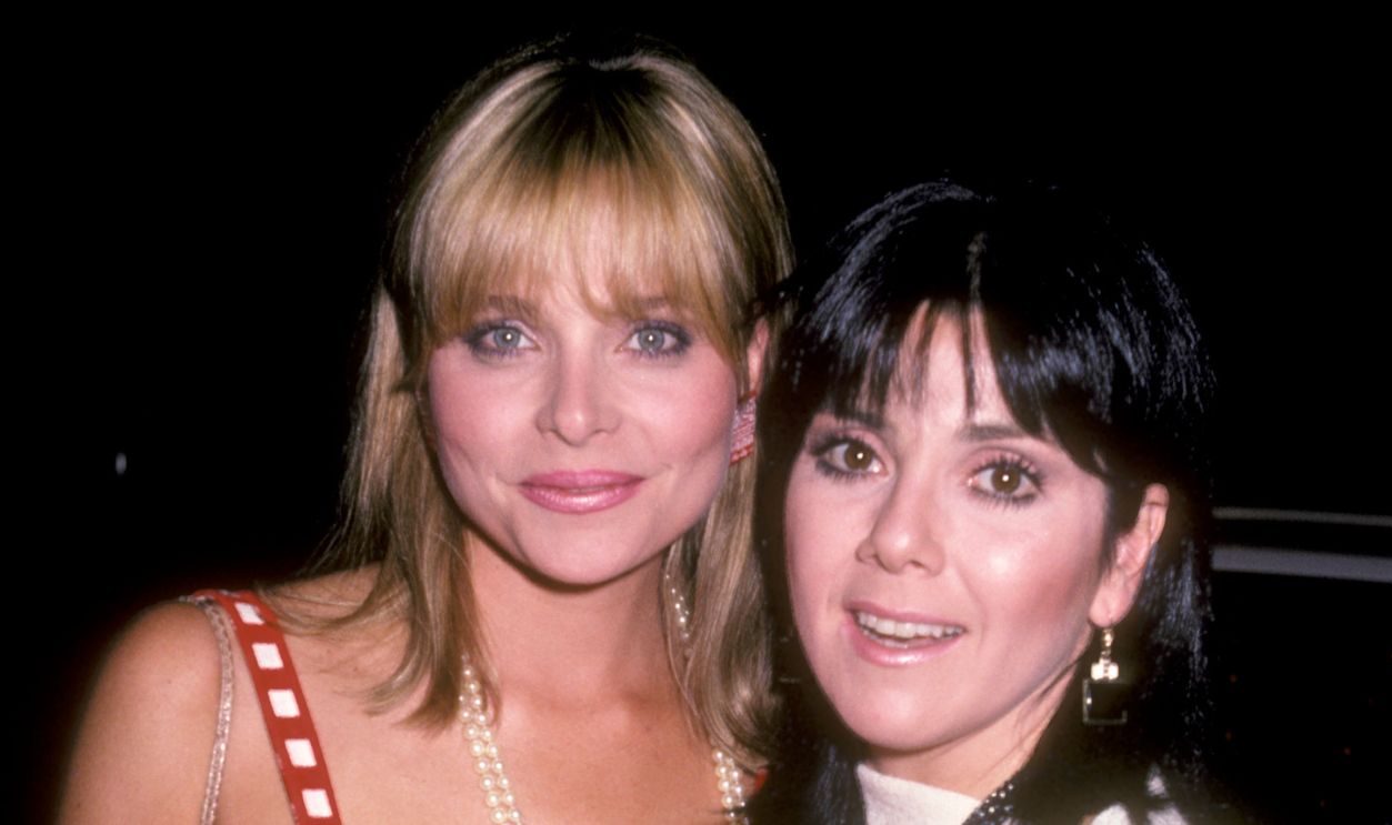 Priscilla Barnes and Joyce De Witt at the ABC Affiliates Party, Century Plaza Hotel, Los Angeles.