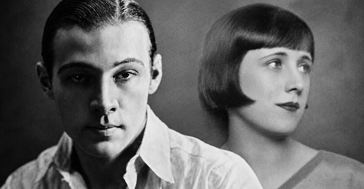Composite image of Rudolph Valentino circa 1919 and Jean Acker in 1923