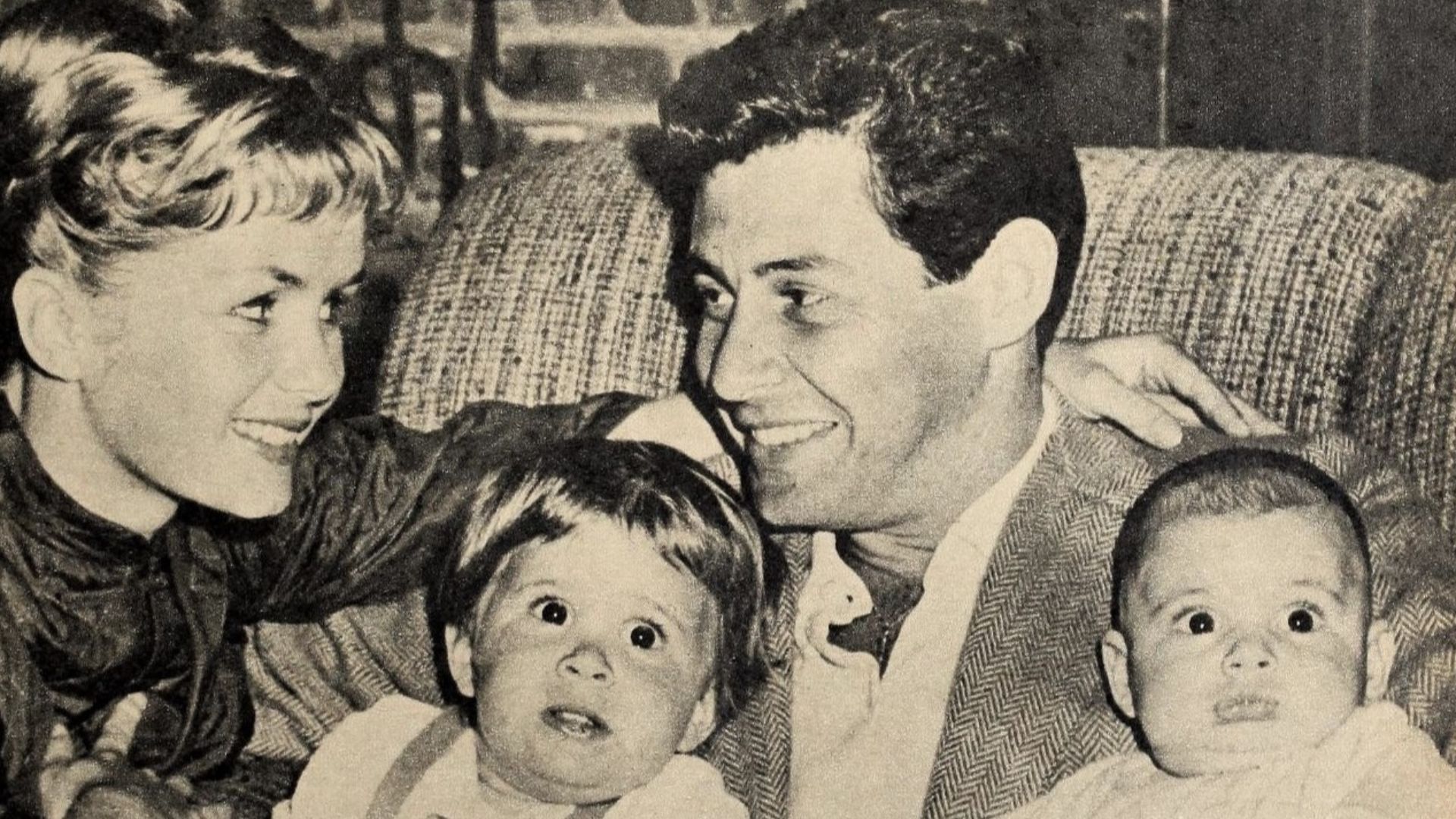Debbie Reynolds, Carrie Fisher, Eddie Fisher, and Todd Fisher, 1958