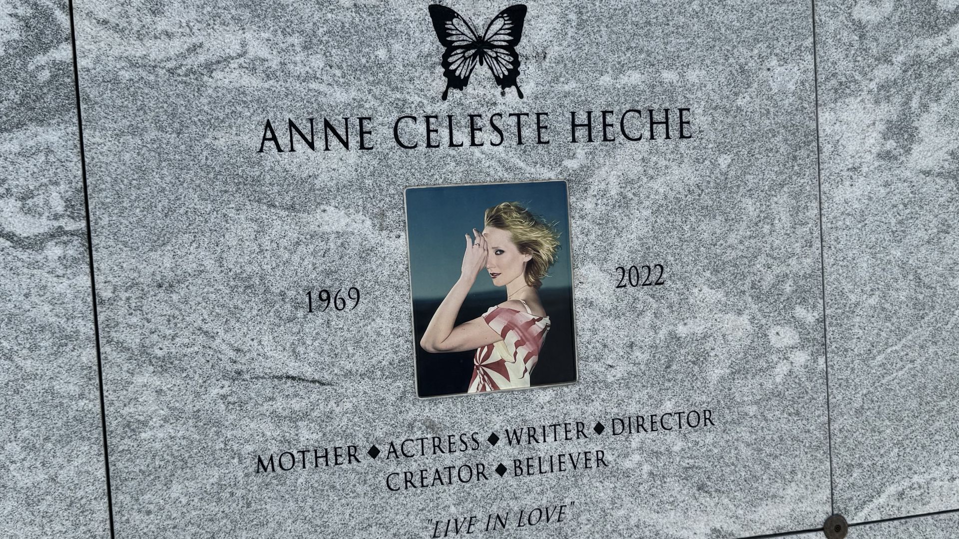 The grave of Anne Celeste Heche, located in the Hollywood Forever Cemetery