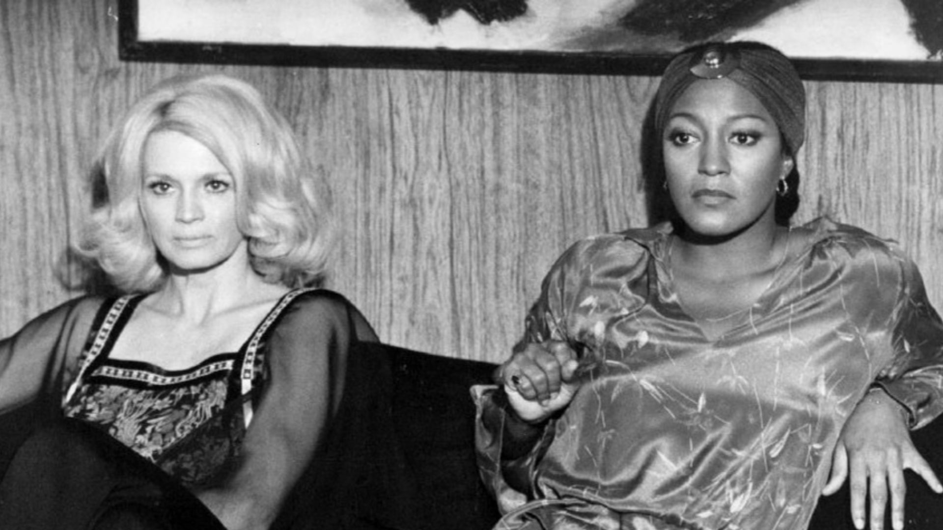 Photo of Angie Dickenson as Pepper Anderson and Paula Kelly from the TV series Police Woman. Dickenson and guest star Kelly, both police women, go undercover as prostitutes to try to learn more about a crime syndicate.