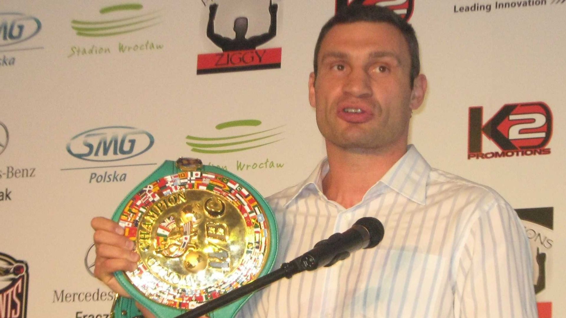 Vitali Klitschko, boxer from Ukraine. During signing for the fight with Tomasz Adamek (Polish boxer)