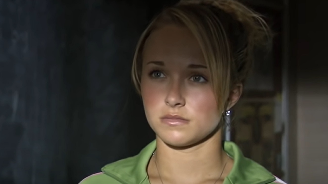 Screenshot: Hayden Panettiere wearing green hoodie and looking at side - From The Good Student  2006