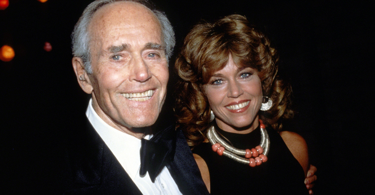 Jane Fonda with father Henry Fonda circa 1979