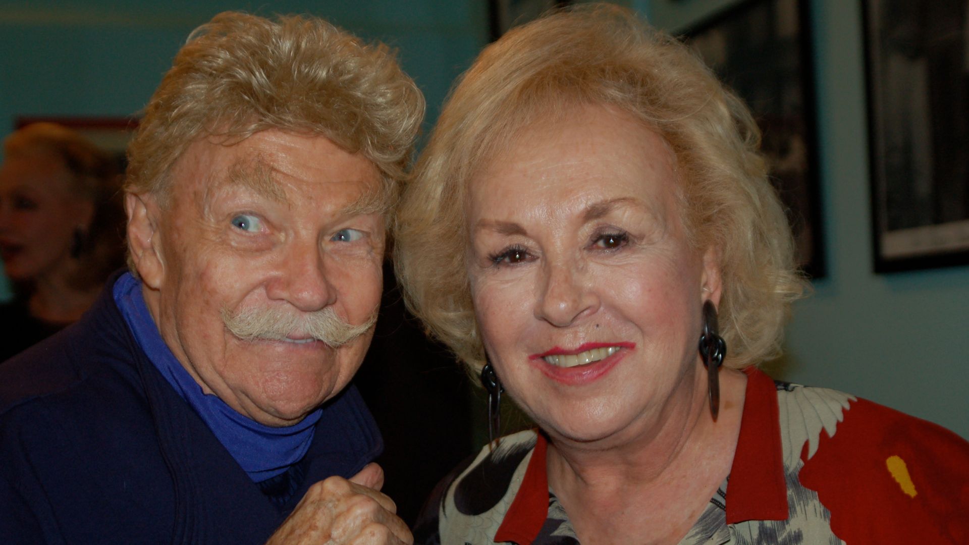Rip Taylor and Doris Roberts in the Green Room at the Marilyn Monroe Theatre after a performance of Barrymore.