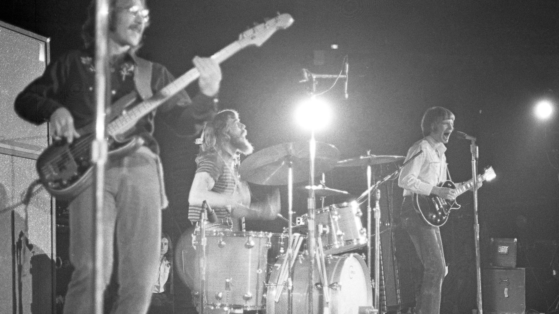 Creedence Clearwater Revival performing on stage at the Forum in Inglewood, California