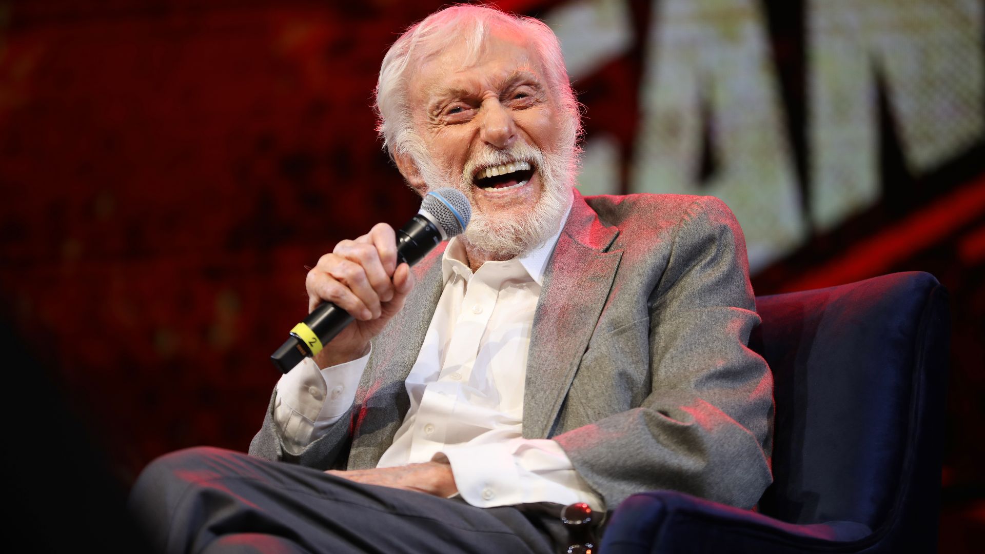 Dick Van Dyke speaking with attendees at the 2024 Phoenix Fan Fusion at the Phoenix Convention Center in Phoenix, Arizona.

Please attribute to Gage Skidmore if used elsewhere.