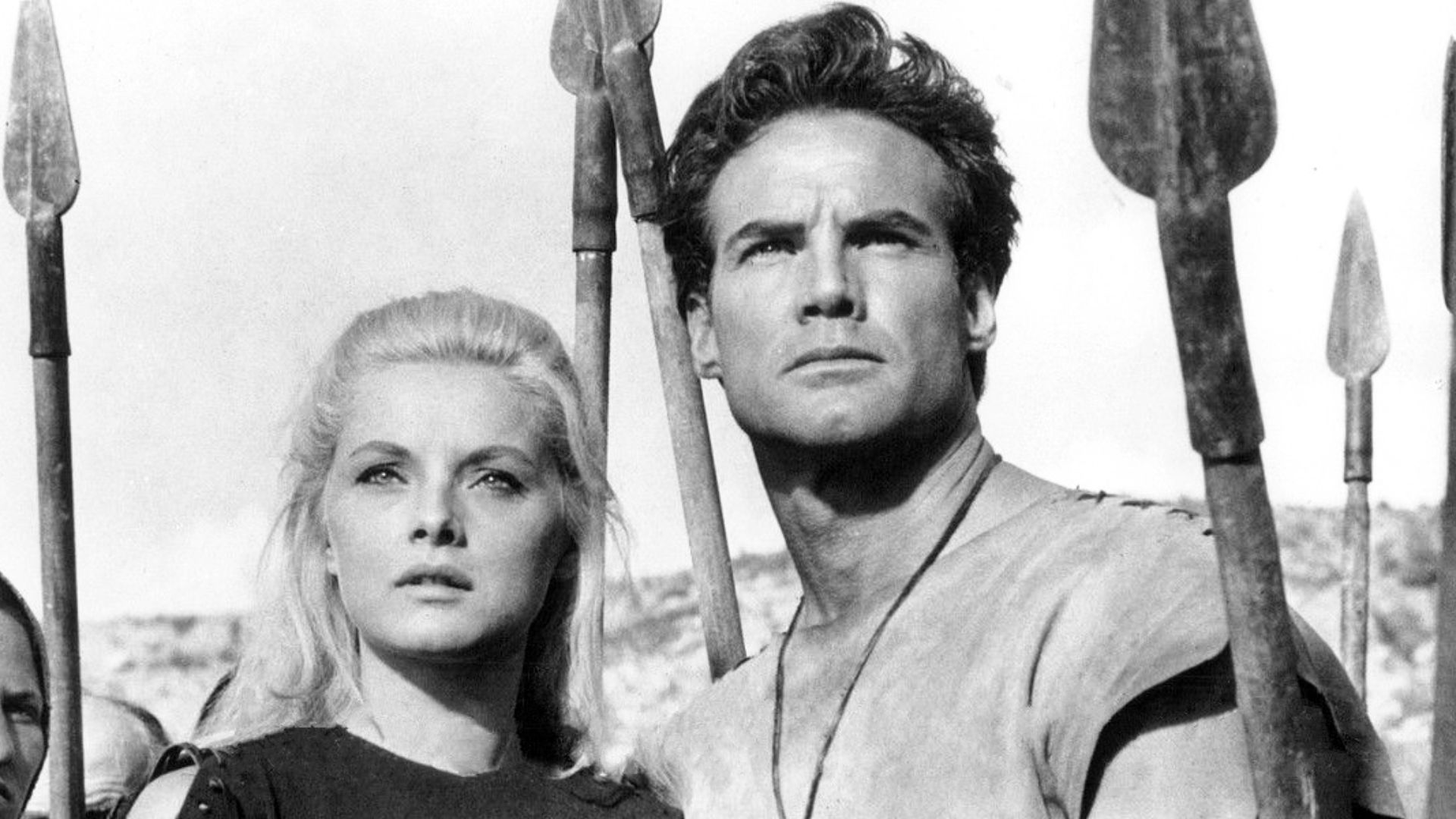 Duel of the Titans (1961). Steve Reeves and Virna Lisi. Original Press Photo. Printed 1969.