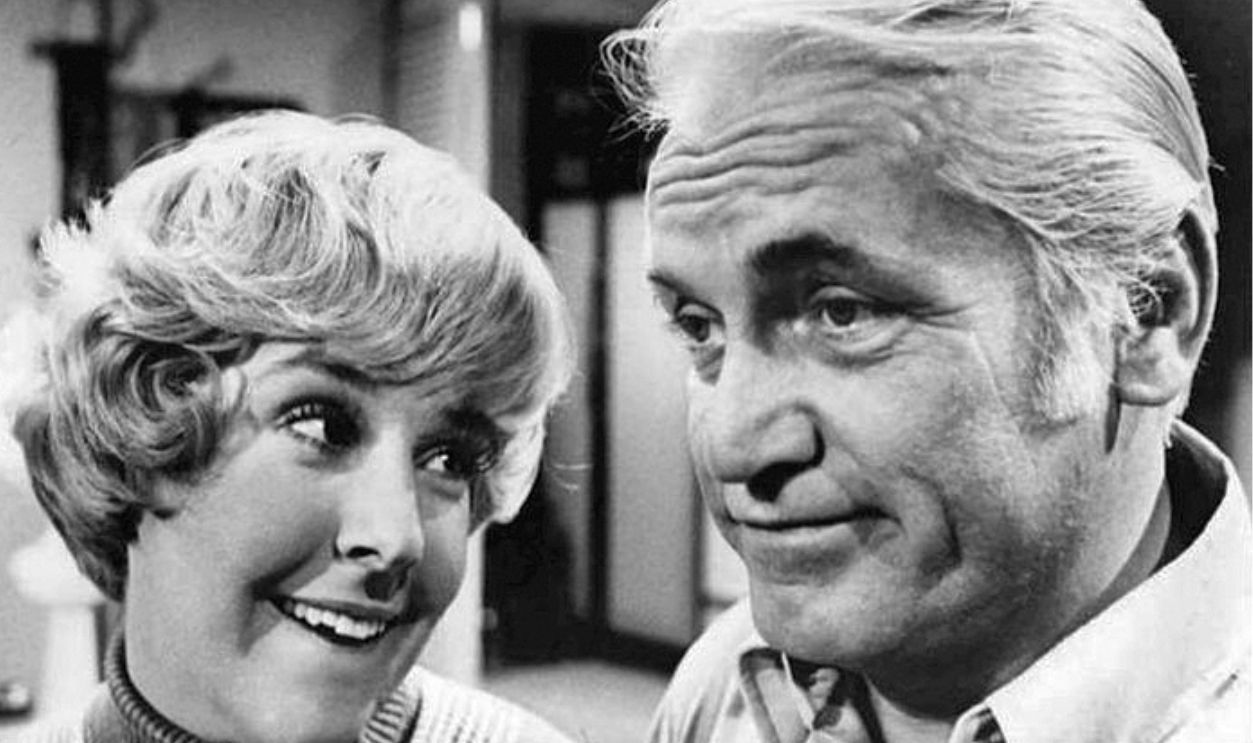 Publicity photo of Georgia Engel and Ted Knight from The Mary Tyler Moore Show.