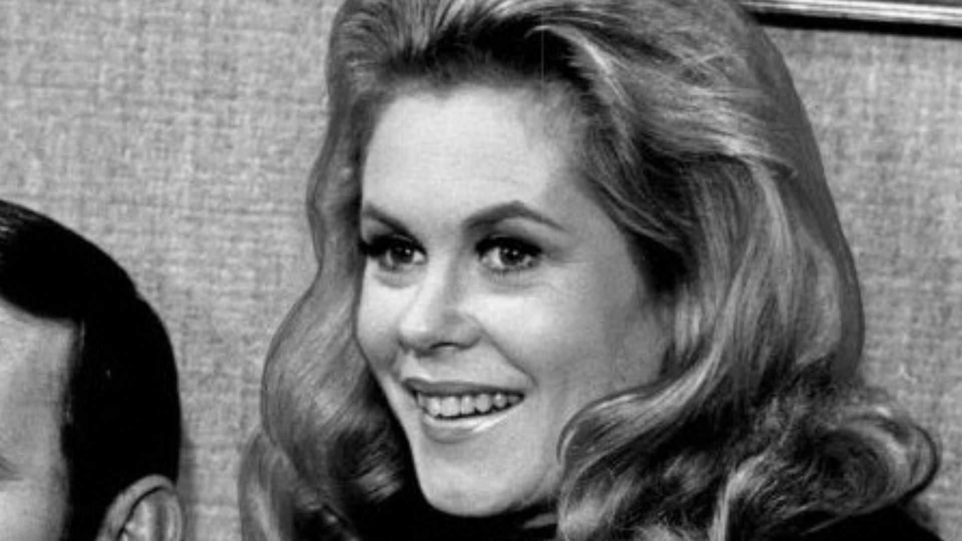 Publicity photo of American actors, Paul Lynde and Elizabeth Montgomery, promoting the April 28, 1968 episode of the ABC comedy series Bewitched, entitled
