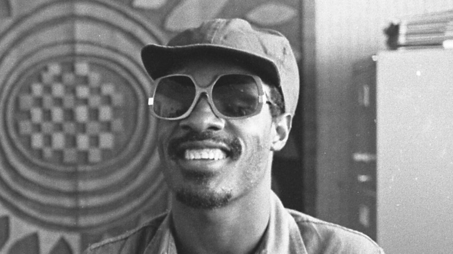 Musician Stevie Wonder with music executive Ewart Abner in Los Angeles, Calif.,