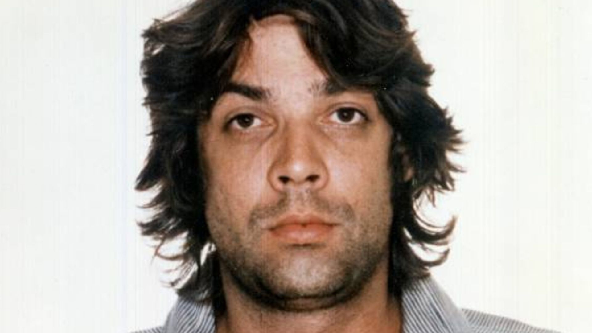 Clipping from the mug shot of Christian Brando after being arrested for the killing of Dag Drollet in May 1990