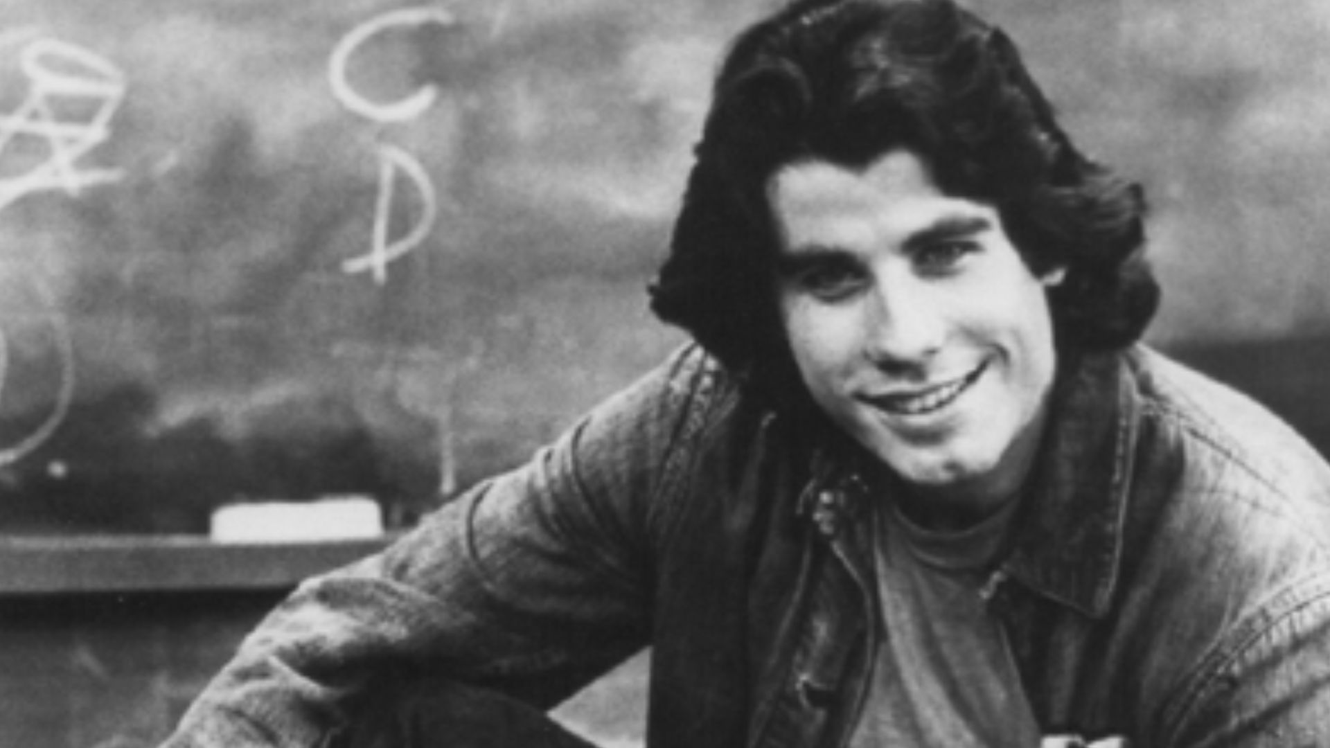 Publicity photo of American actor John Travolta promoting his role on the ABC television series Welcome Back, Kotter.