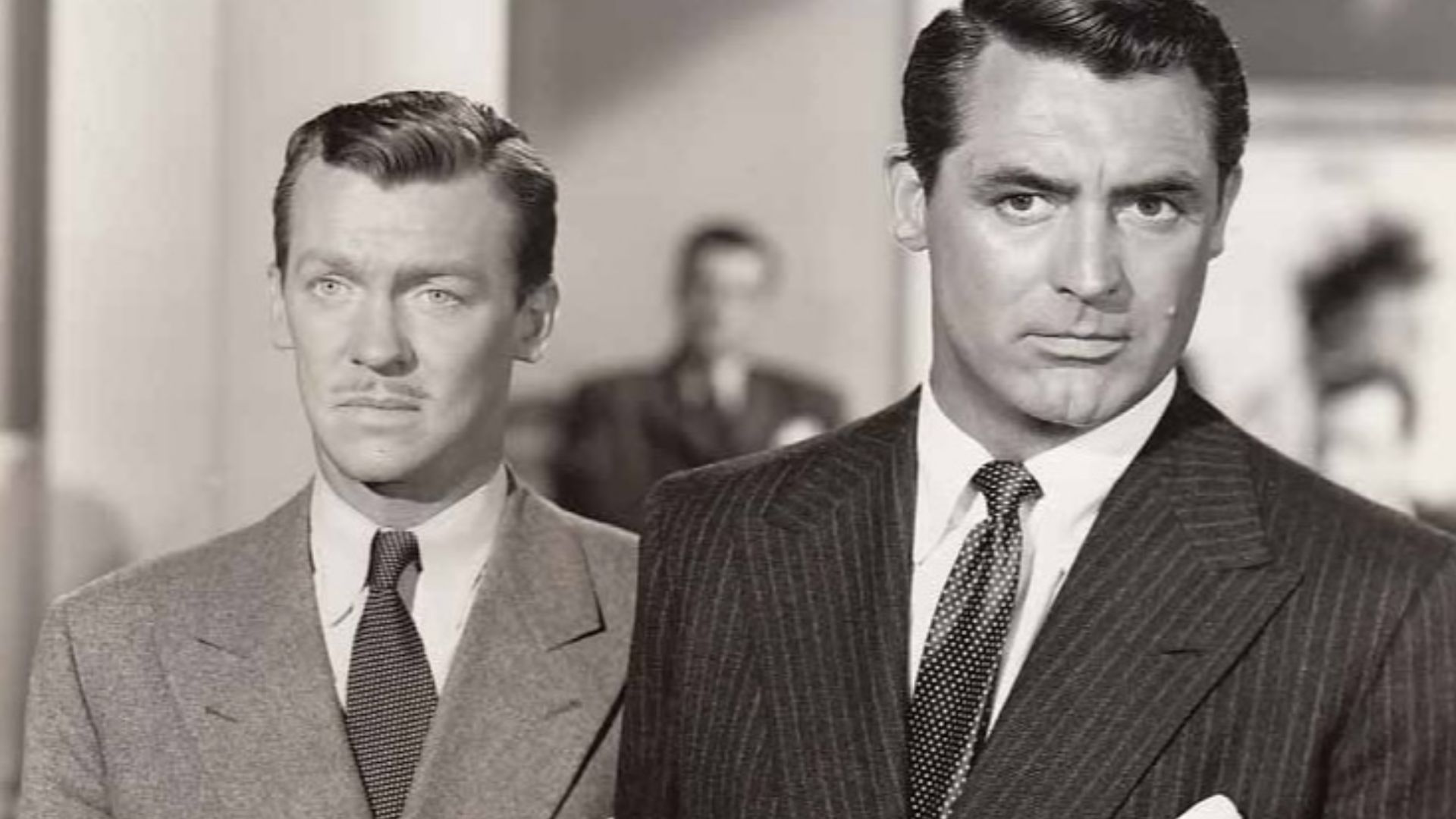 Dan Tobin (left) and Cary Grant in The Bachelor and the Bobby-Soxer - publicity still (cropped)