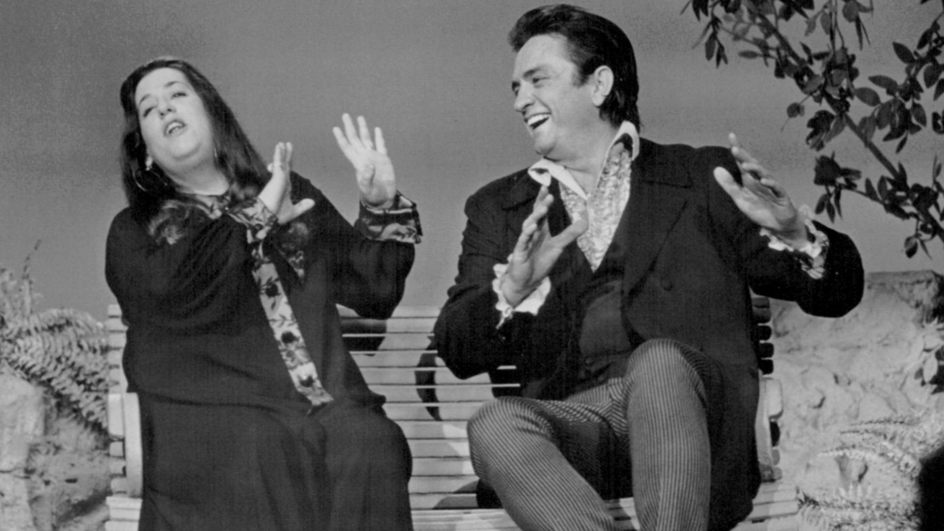 Publicity photo of Cass Elliot and Johnny Cash from The Johnny Cash Show.