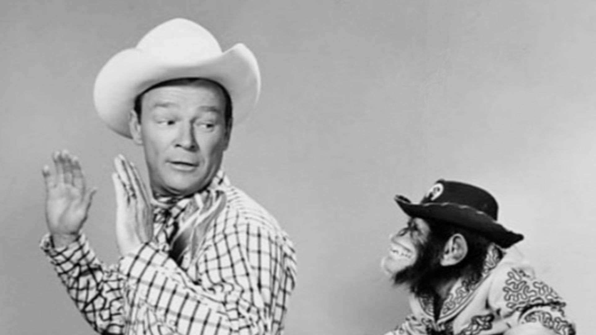 Photo of Roy Rogers in a guest appearance on TV's The Dinah Shore Chevy Show.