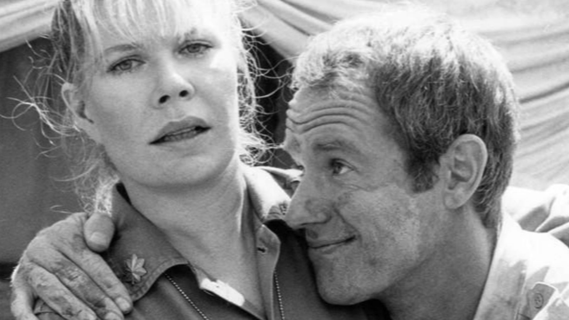 Photo of Loretta Swit and Mike Farrell from the television program M*A*S*H.