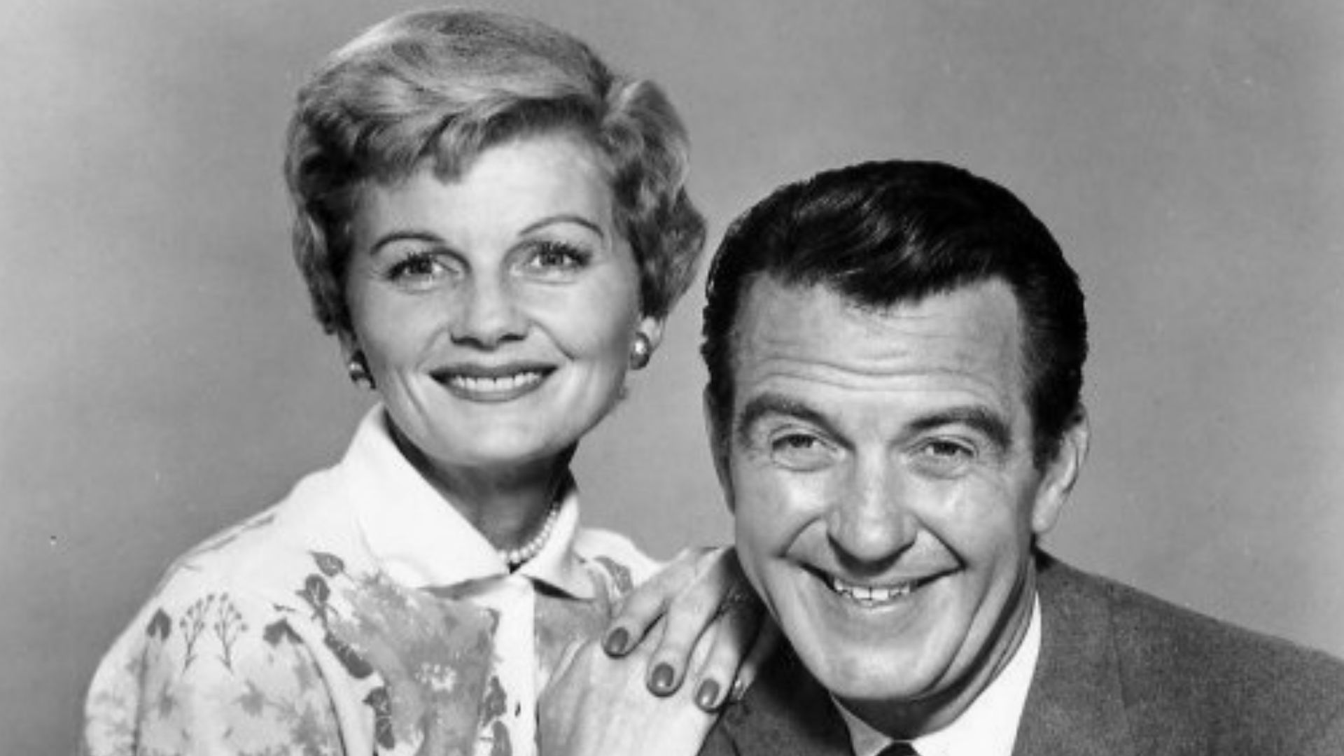 Photo of Barbara Billingsley and Hugh Beaumont as June and Ward Cleaver from the television program Leave it to Beaver.