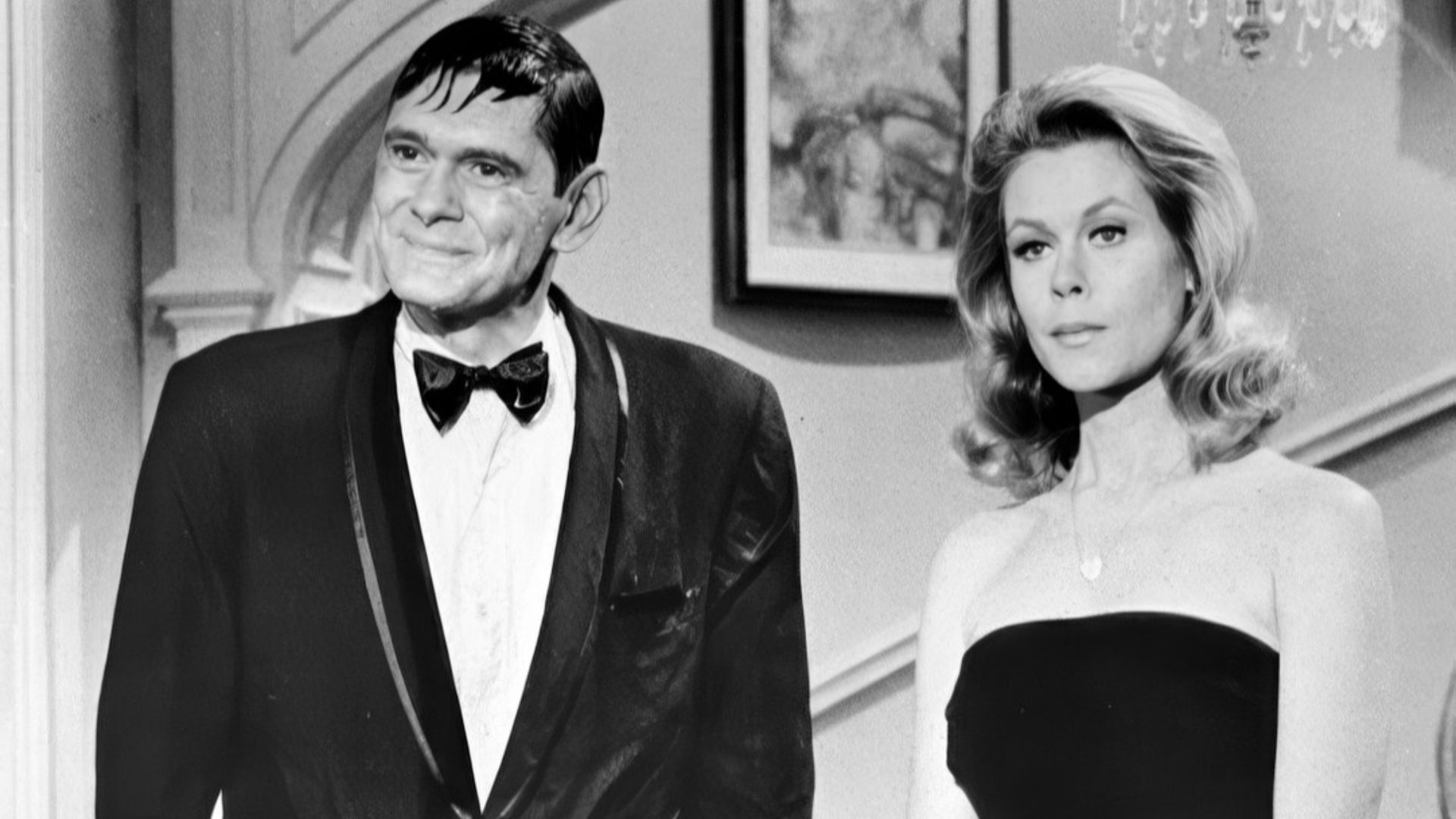 Publicity photo from Bewitched. Pictured are Darren (Dick York) and Samantha (Elizabeth Montgomery) Stephens.