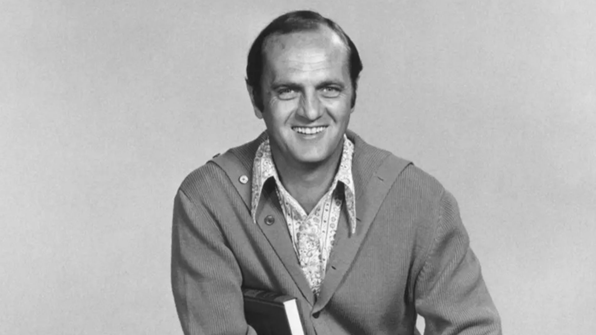 Bob Newhart in a publicity photo for the CBS-TV program The Bob Newhart Show.