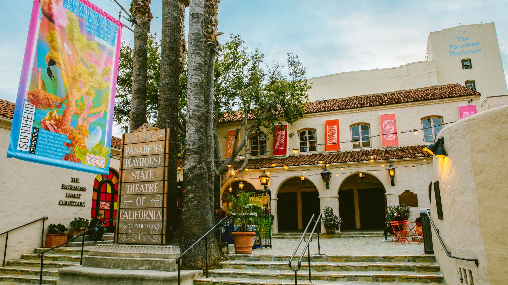 Outside Pasadena Playhouse & Historic Courtyard