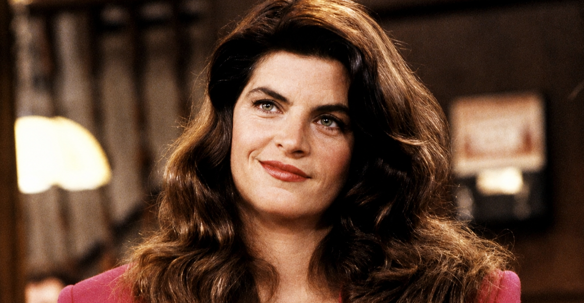 Screenshot of Kirstie Alley as Rebecca Howe on the American television sitcom Cheers (1982-1993)