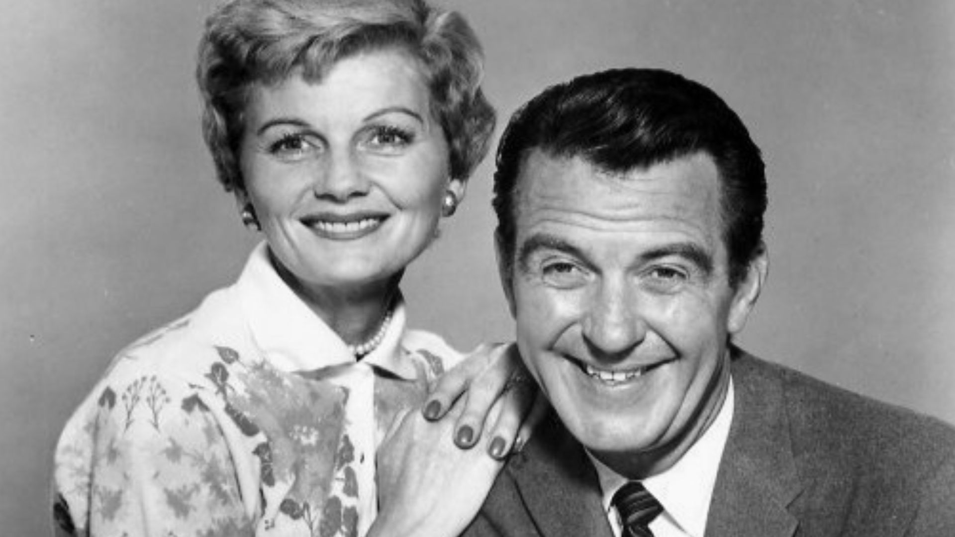 Photo of Barbara Billingsley and Hugh Beaumont as June and Ward Cleaver from the television program Leave it to Beaver.
