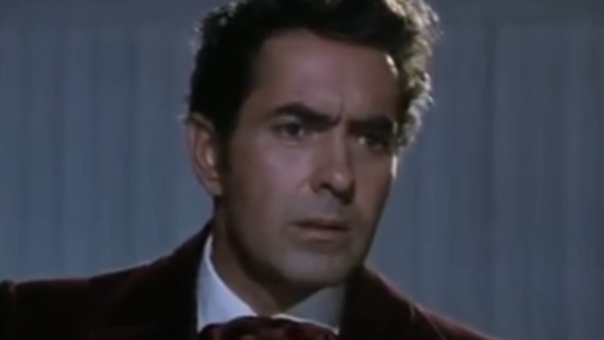 Tyrone Power in The Mississippi Gambler in tuxedo
