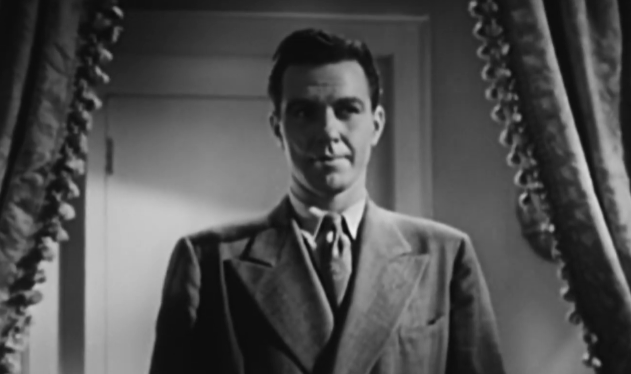 Screenshot from Murder Is My Business, Monogram Pictures (1946)