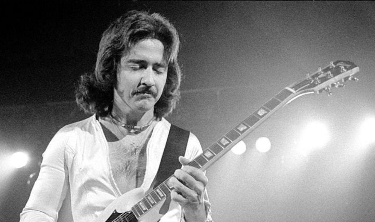 COPENHAGEN, DENMARK - OCTOBER 27: Buck Dharma of the band Blue Oyster Cult performs on stage on October 27th, 1975 in Copenhagen, Denmark.