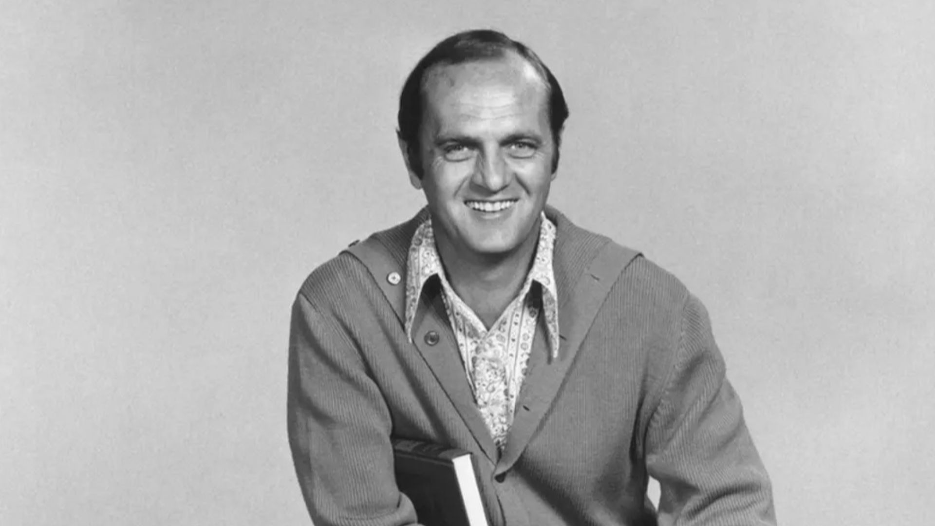 Bob Newhart in a publicity photo for the CBS-TV program The Bob Newhart Show.