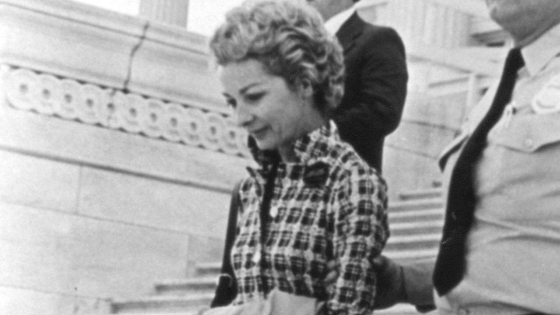 Felicia Montealegre Bernstein arrested on the steps of the United States Capitol Building, 1972. Photo by Lorraine Gray.
