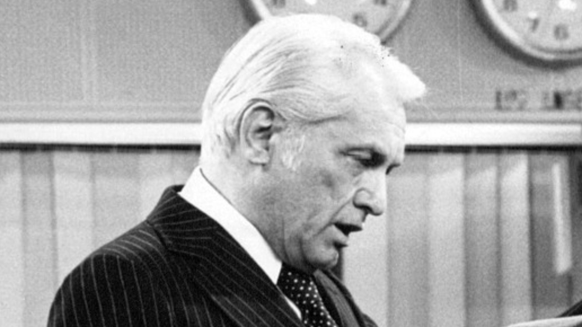 Photo of Ted Knight as Ted Baxter, Ed Asner as Lou Grant and Mary Tyler Moore as Mary Richards from the last episode of The Mary Tyler Moore Show-