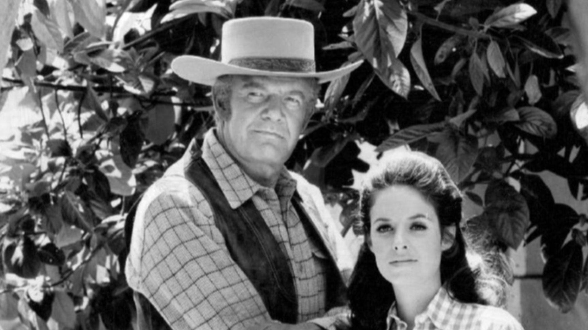 Photo of Andrew Duggan and Elizabeth Baur from the premiere of the television program Lancer.