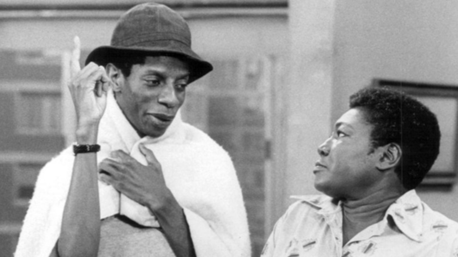 Publicity photo from  Good Times. Pictured are Jimmie Walker (J.J.) and Esther Rolle (Florida).