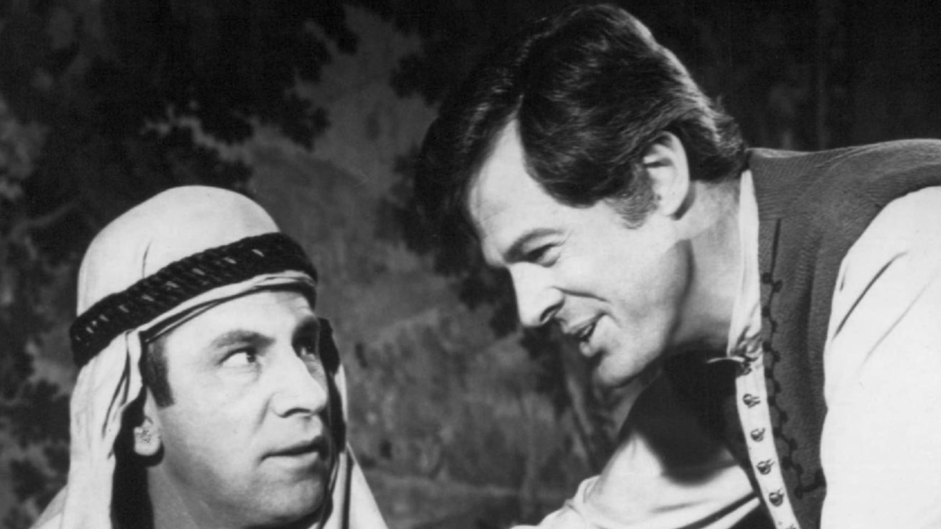 Photo of Don Adams as Maxwell Smart and Robert Culp from the television program Get Smart.  This episode is a spoof of the television show I Spy; Smart poses as a table tennis champion and Culp appears in the episode as a waiter.