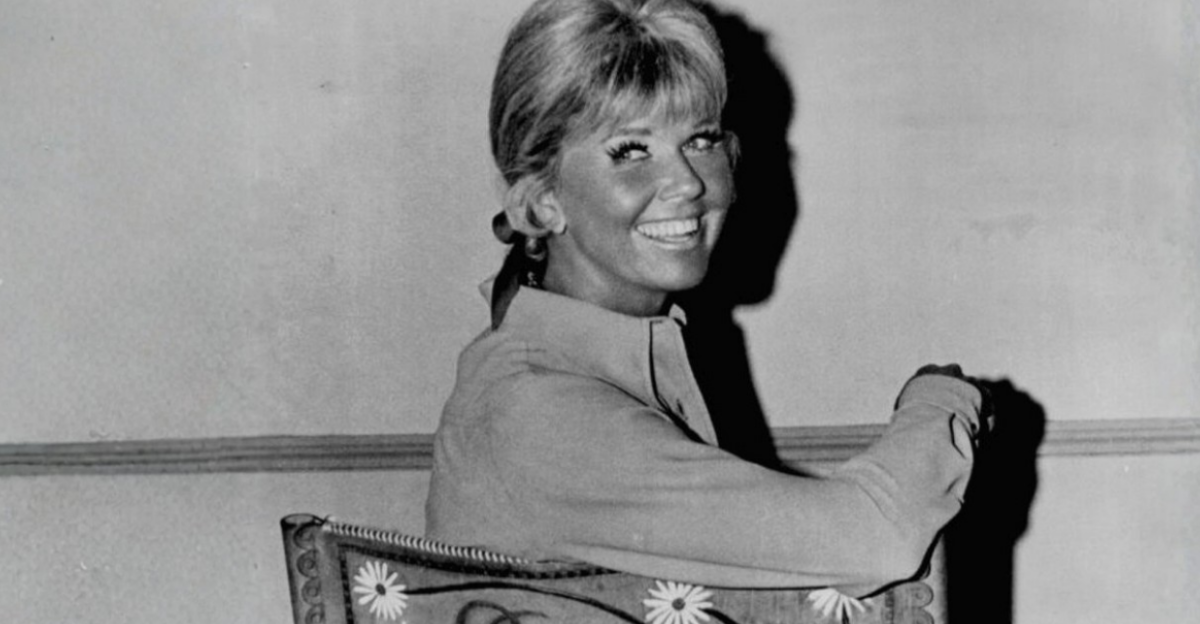 Photo of Doris Day on the set of her television program The Doris Day Show