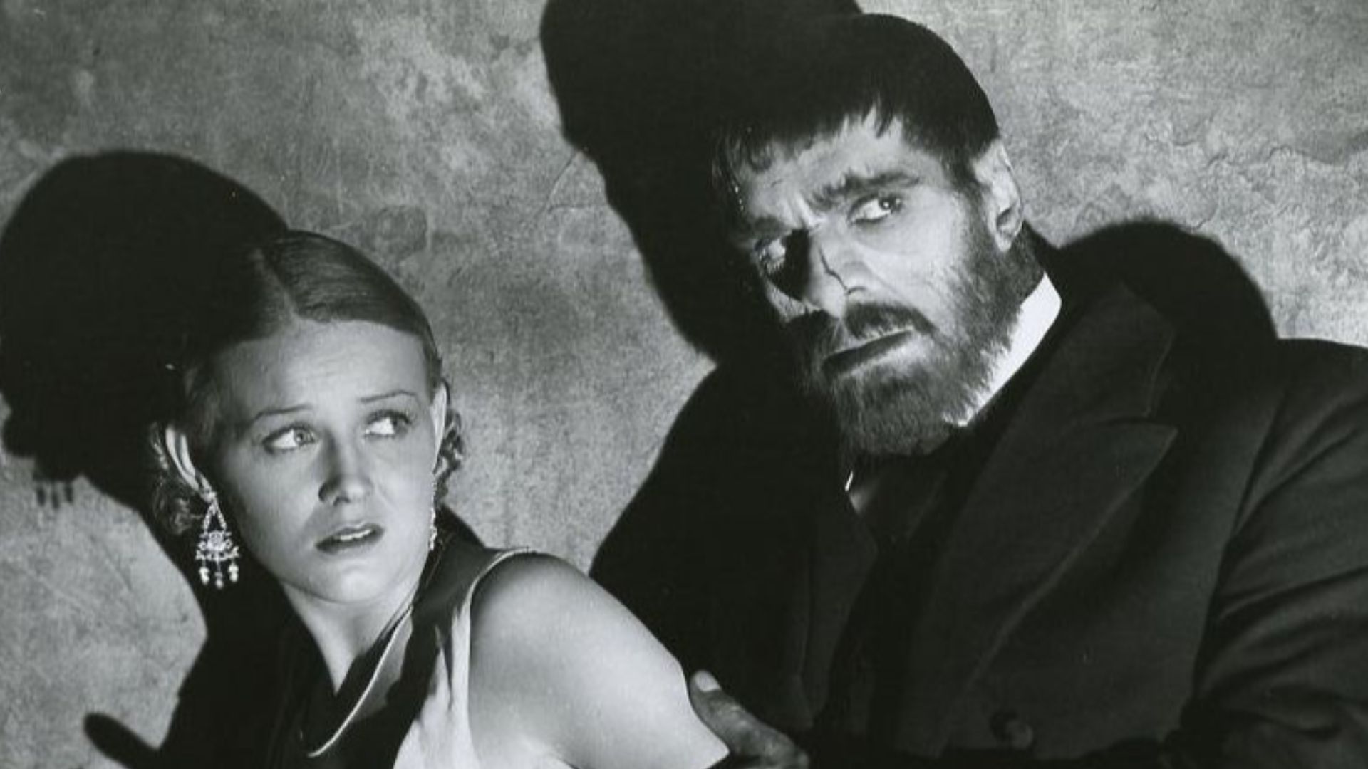 Original photo of Gloria Stuart and Boris Karloff in The Old Dark House (1932).