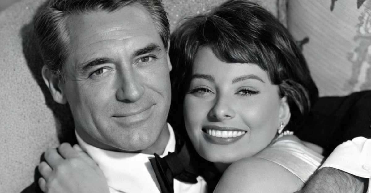 Cary Grant with Italian actress Sophia Loren